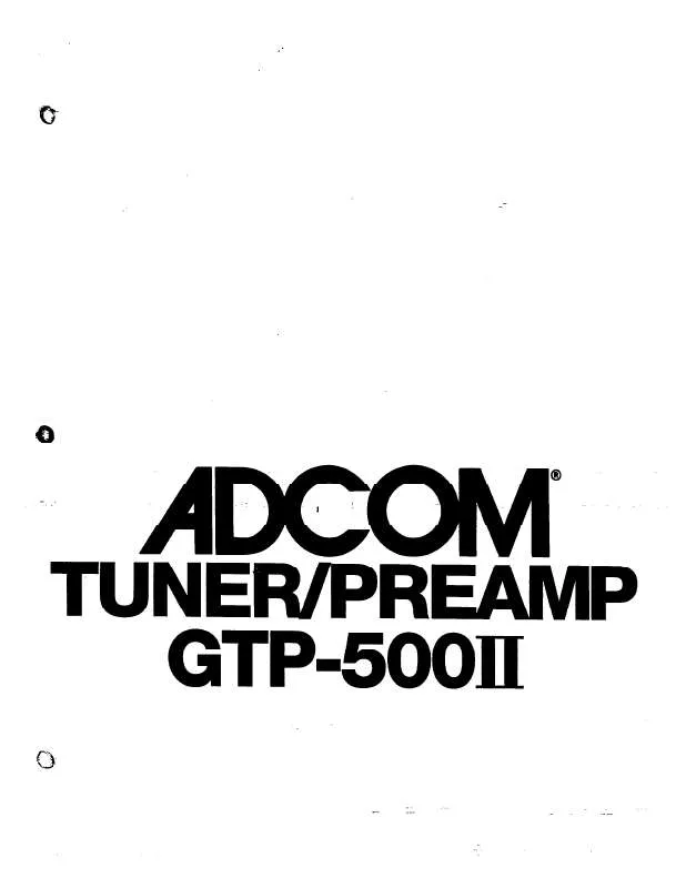 Mode d'emploi ADCOM GTP-500II