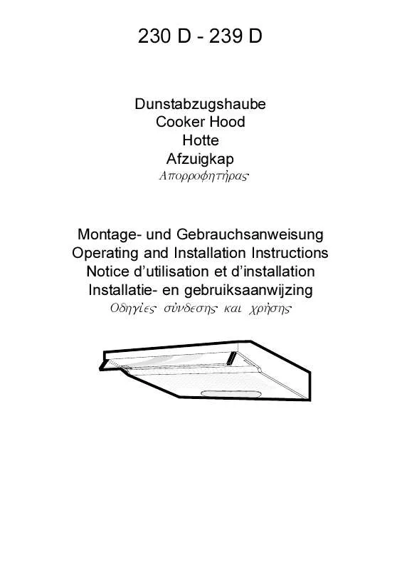 Mode d'emploi AEG-ELECTROLUX 239D-M