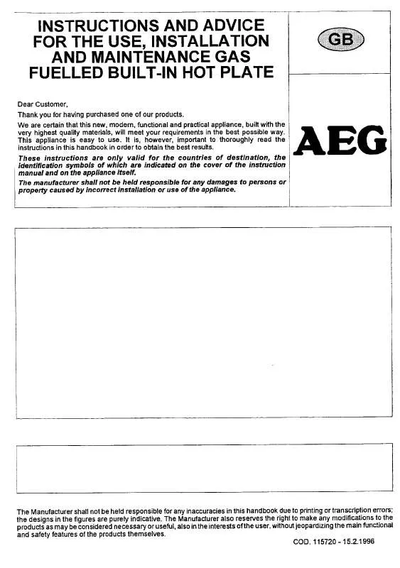 Mode d'emploi AEG-ELECTROLUX 31213G-D-GB