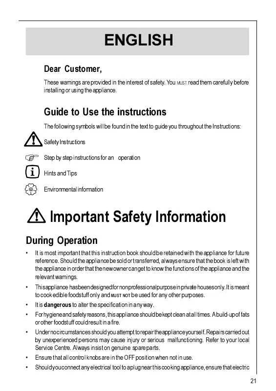 Mode d'emploi AEG-ELECTROLUX 32514-DG-M