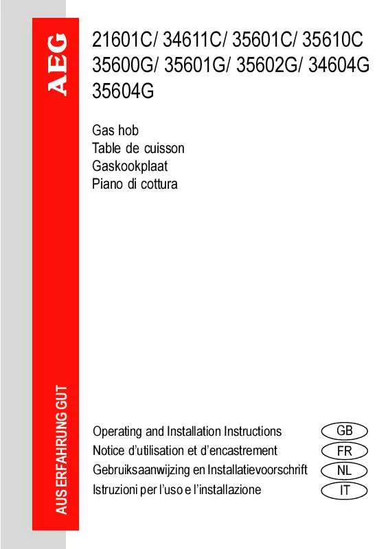 Mode d'emploi AEG-ELECTROLUX 34604G-M