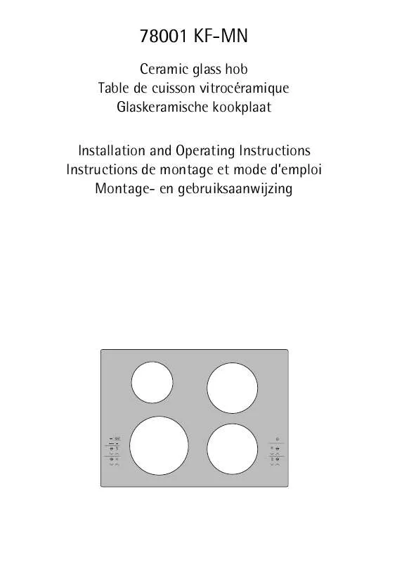 Mode d'emploi AEG-ELECTROLUX 78001KF-MN 89F