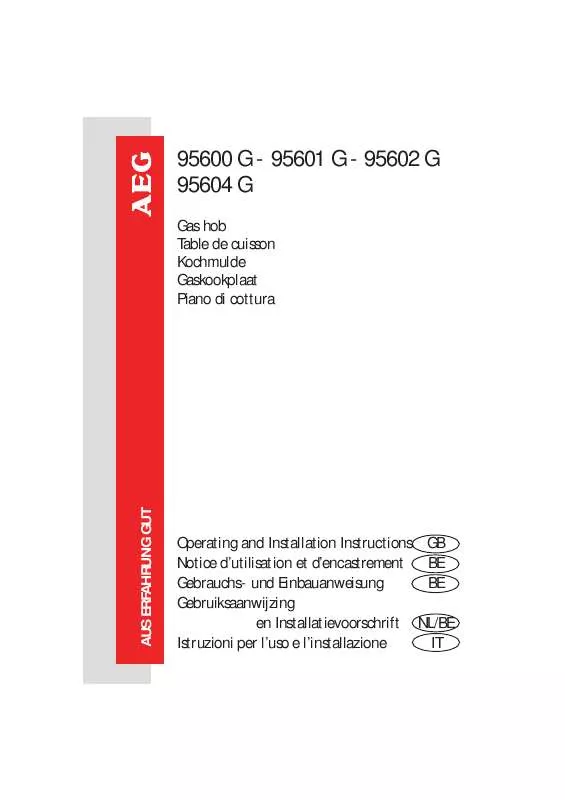 Mode d'emploi AEG-ELECTROLUX 95602G-W