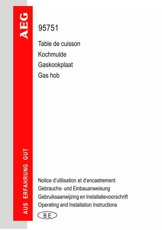 Mode d'emploi AEG-ELECTROLUX 95751G-B