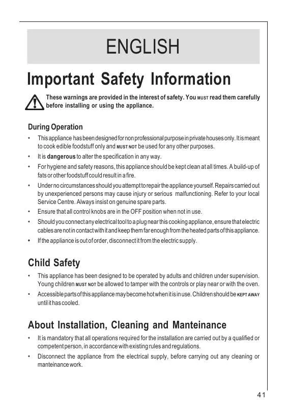 Mode d'emploi AEG-ELECTROLUX 99553G-M