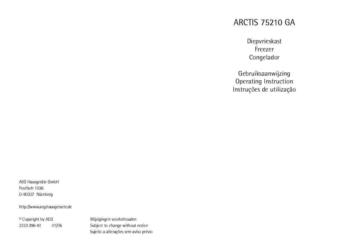 Mode d'emploi AEG-ELECTROLUX A75210GA