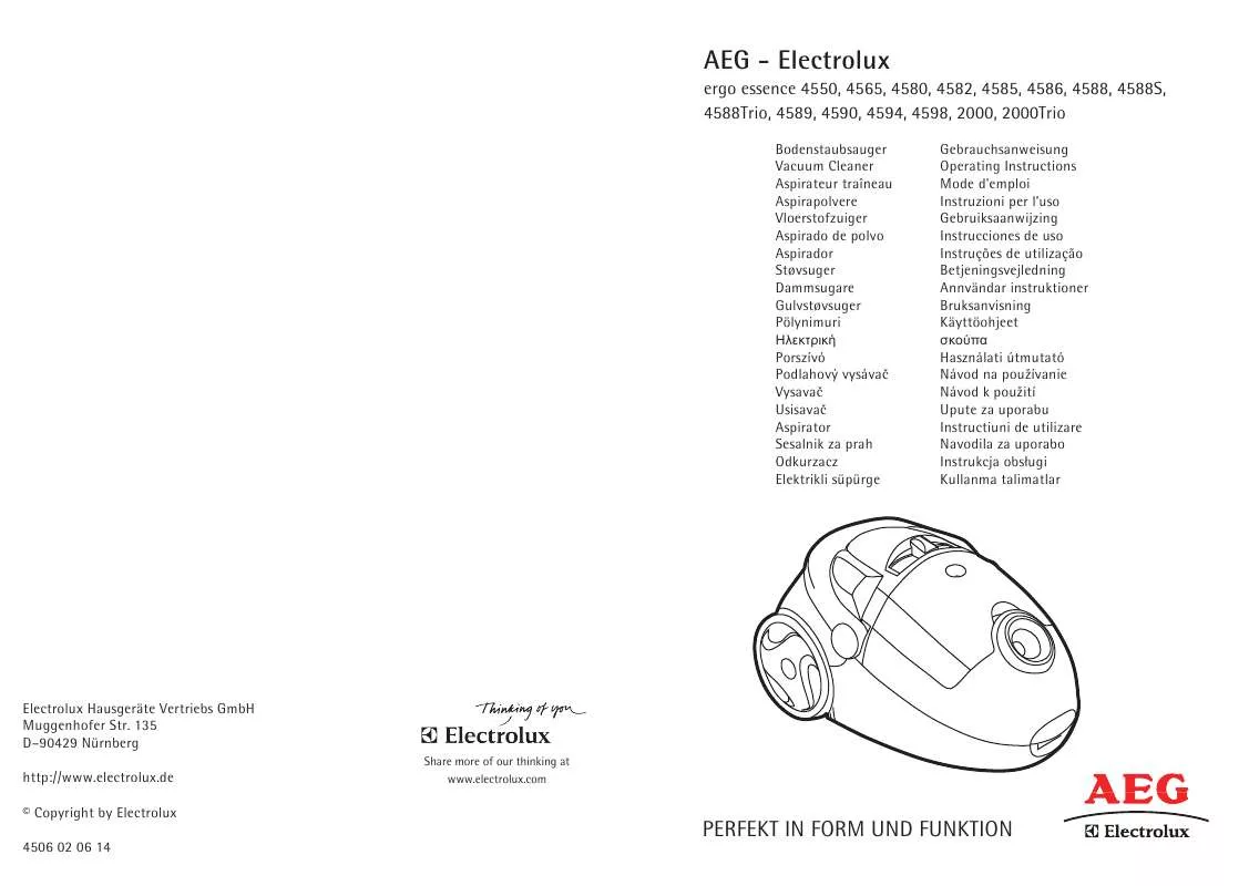 Mode d'emploi AEG-ELECTROLUX AE4590