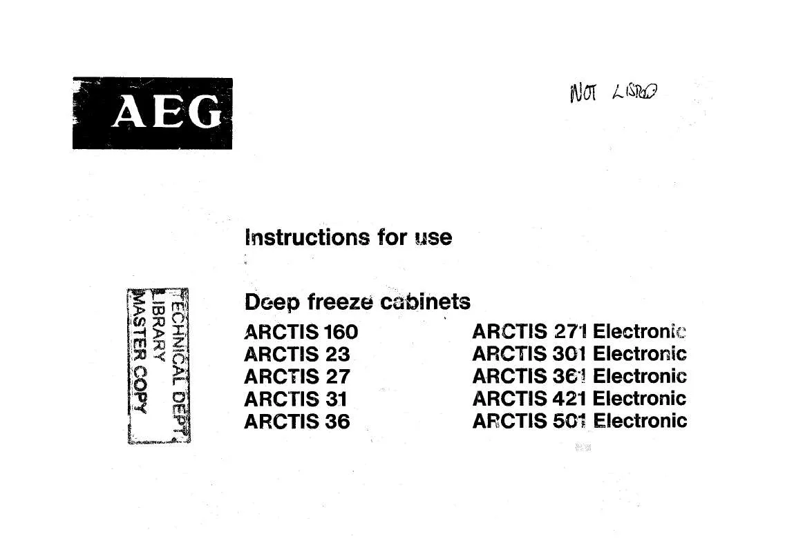 Mode d'emploi AEG-ELECTROLUX ARCTIS 23-1