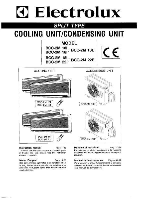 Mode d'emploi AEG-ELECTROLUX BCC2M18I