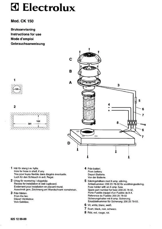 Mode d'emploi AEG-ELECTROLUX CK150