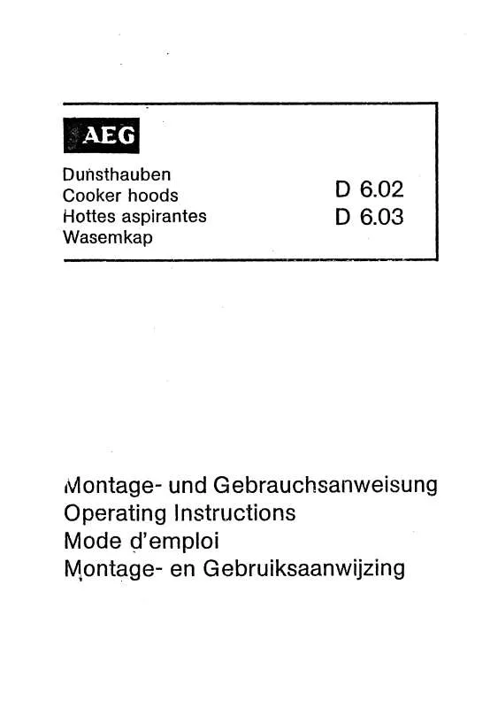 Mode d'emploi AEG-ELECTROLUX D6.02