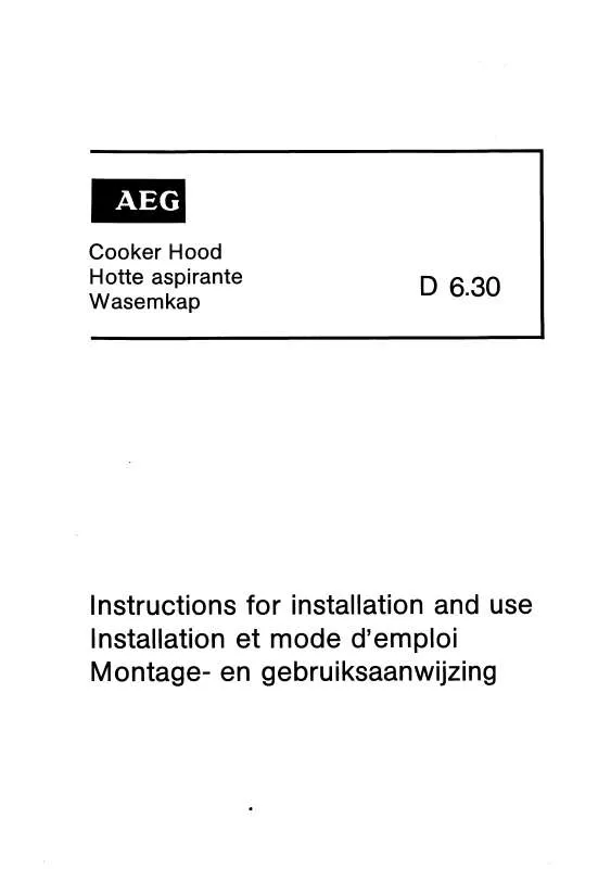 Mode d'emploi AEG-ELECTROLUX D6.30