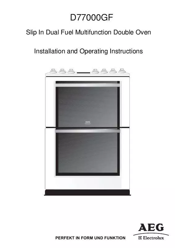 Mode d'emploi AEG-ELECTROLUX D77000GF-W