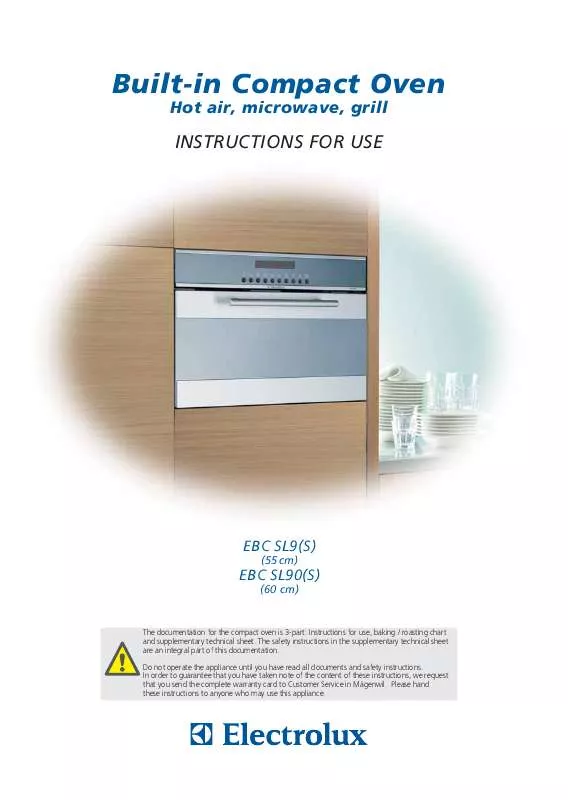 Mode d'emploi AEG-ELECTROLUX EBCSL90SW/SP