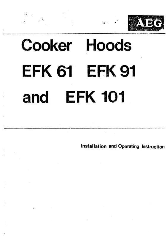 Mode d'emploi AEG-ELECTROLUX EFK101