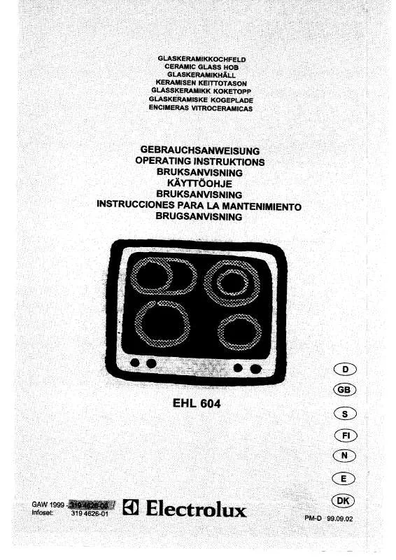 Mode d'emploi AEG-ELECTROLUX EHL604K(400V)