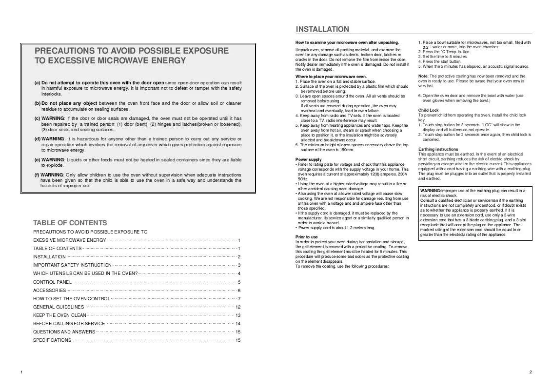 Mode d'emploi AEG-ELECTROLUX EMC3060