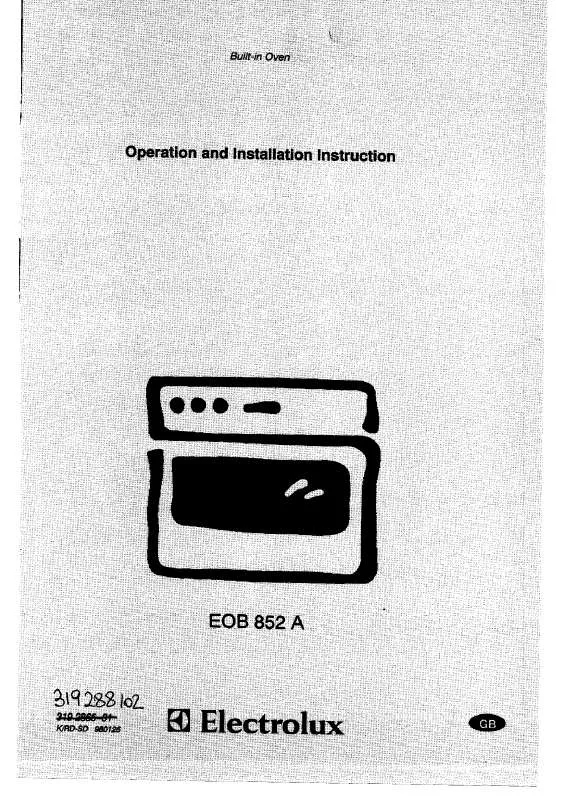 Mode d'emploi AEG-ELECTROLUX EOB852W