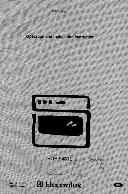 Mode d'emploi AEG-ELECTROLUX EOB943IL-K