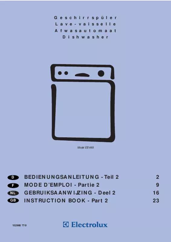 Mode d'emploi AEG-ELECTROLUX ESI669B