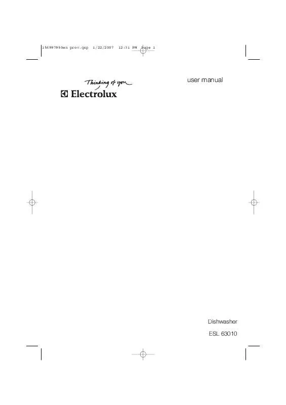 Mode d'emploi AEG-ELECTROLUX ESL63010