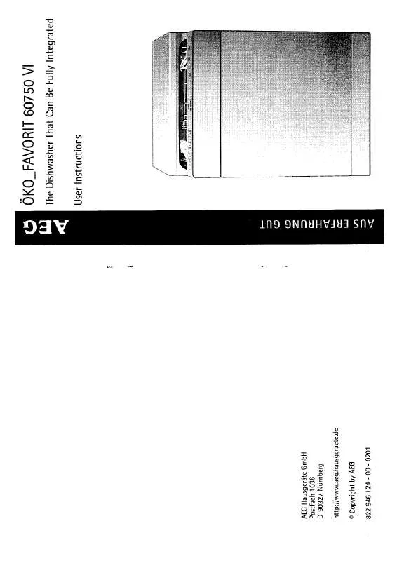 Mode d'emploi AEG-ELECTROLUX F60750VI