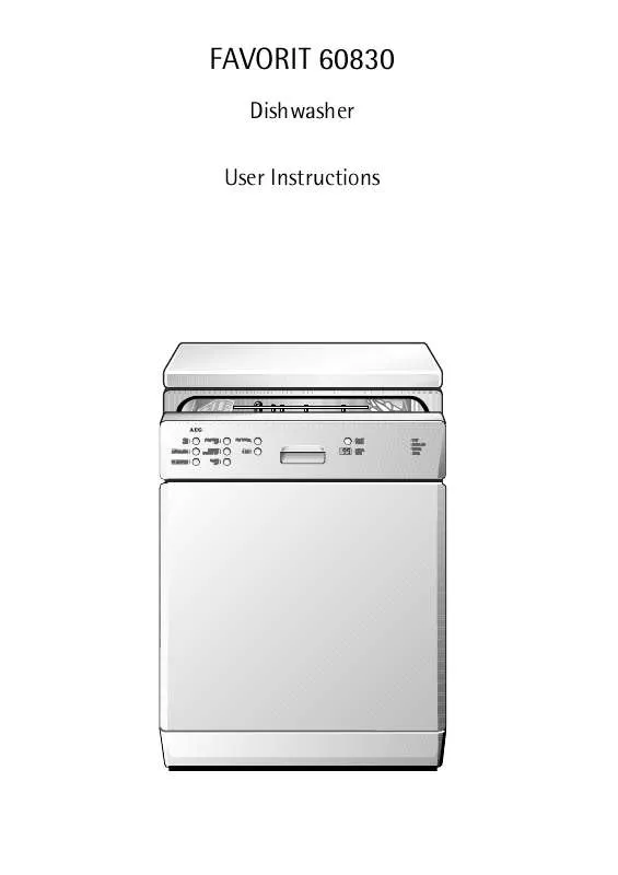 Mode d'emploi AEG-ELECTROLUX F60830W