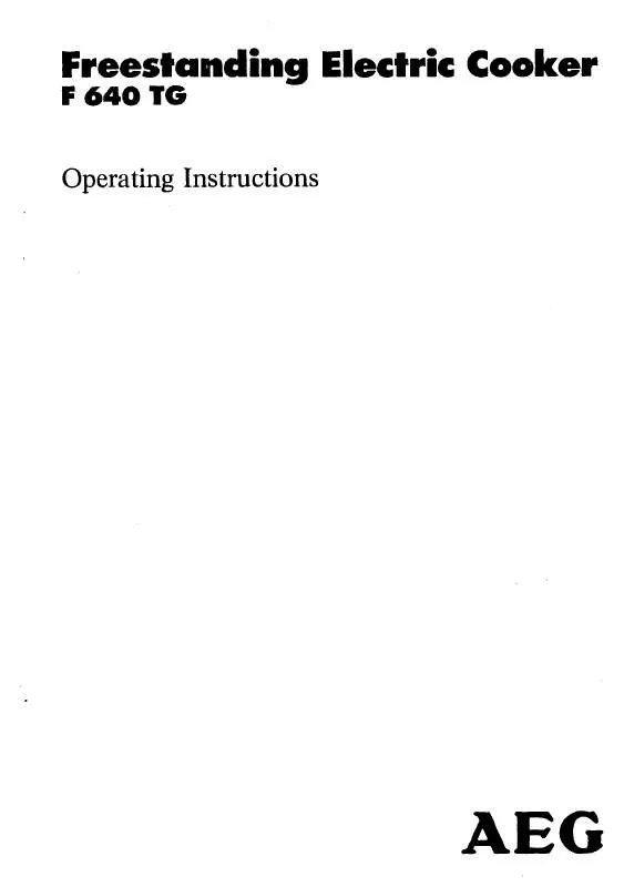 Mode d'emploi AEG-ELECTROLUX F640TG