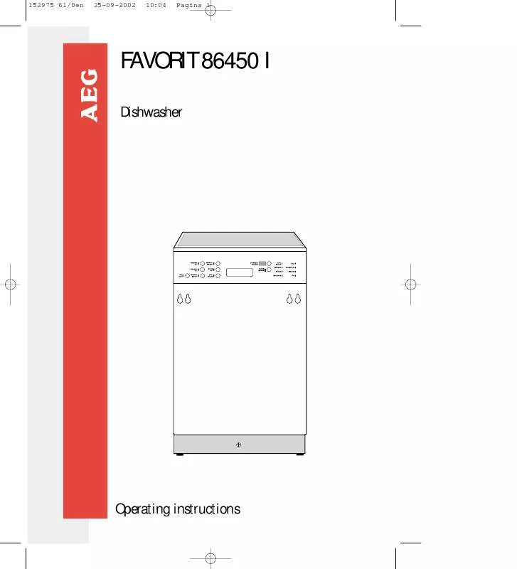 Mode d'emploi AEG-ELECTROLUX FAV86450IB