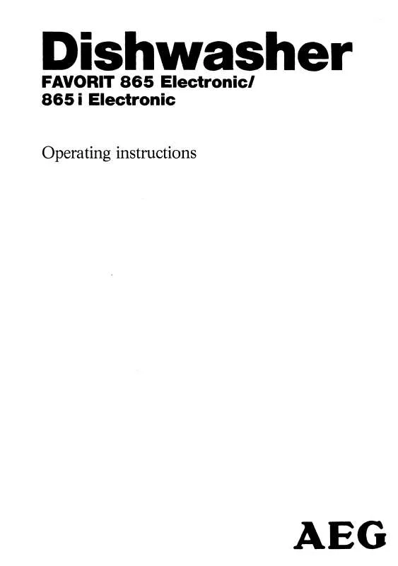 Mode d'emploi AEG-ELECTROLUX FAVORIT 865