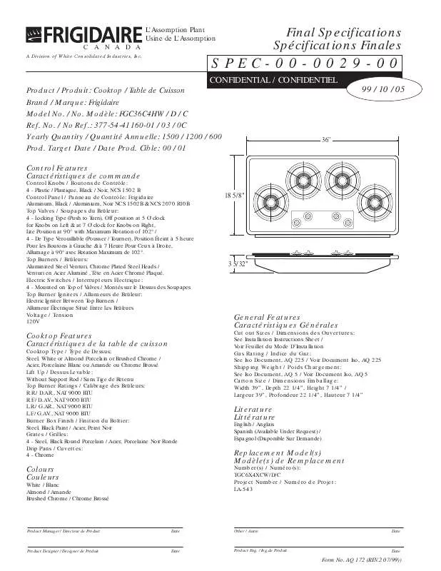 Mode d'emploi AEG-ELECTROLUX FGC36C4H