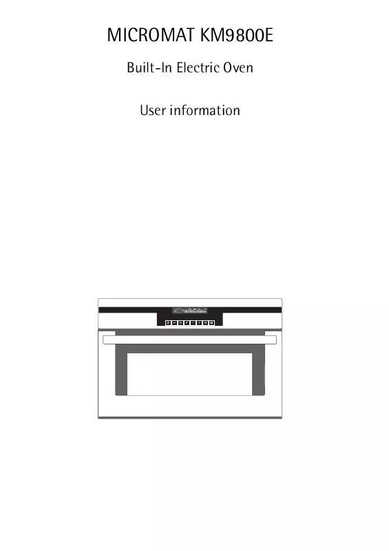 Mode d'emploi AEG-ELECTROLUX KM9800E-M