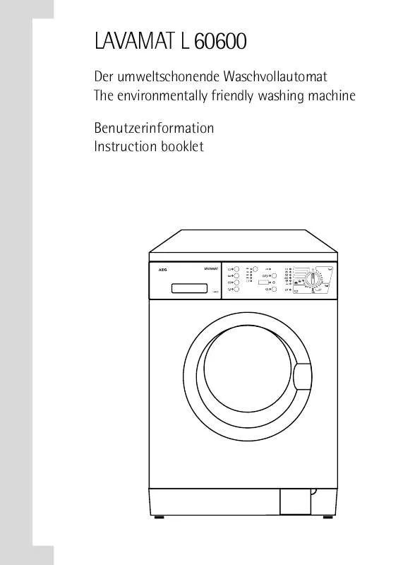 Mode d'emploi AEG-ELECTROLUX L60600