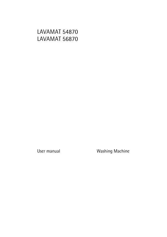 Mode d'emploi AEG-ELECTROLUX LAVAMAT 56870