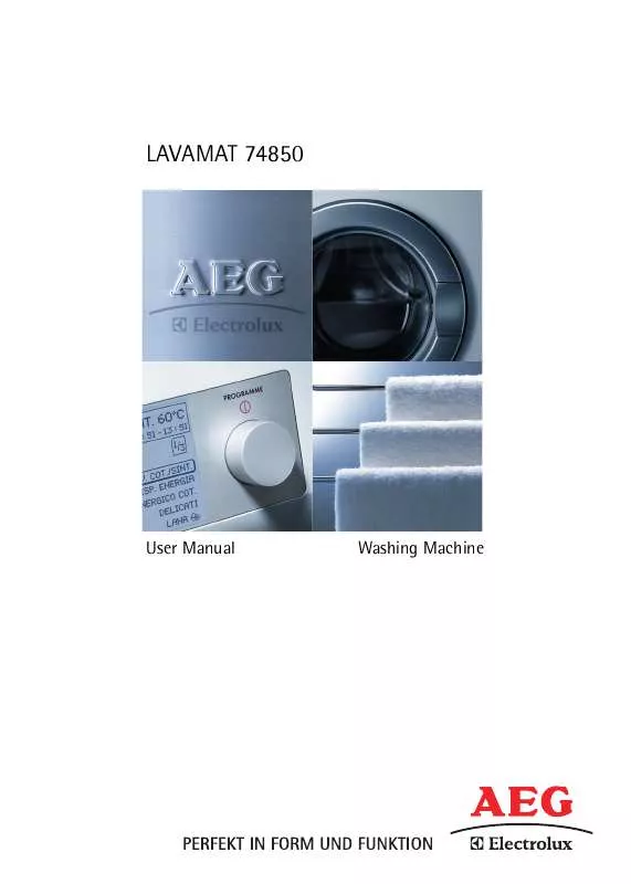 Mode d'emploi AEG-ELECTROLUX LAVAMAT 74850