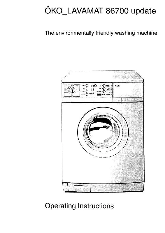 Mode d'emploi AEG-ELECTROLUX LAVAMAT 86700