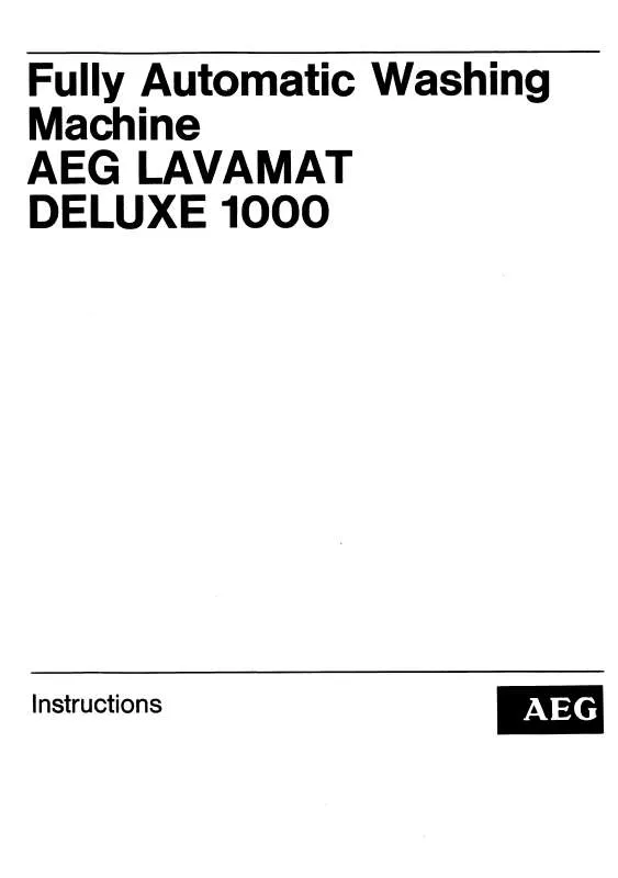 Mode d'emploi AEG-ELECTROLUX LAVAMAT DELUXE 1000