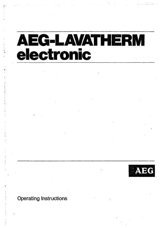 Mode d'emploi AEG-ELECTROLUX LAVATHERM ELECTRONIC