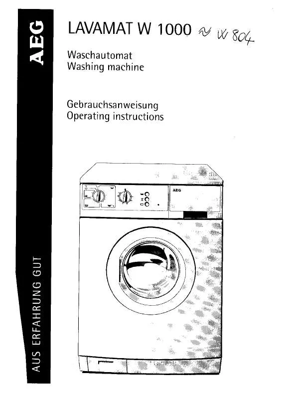 Mode d'emploi AEG-ELECTROLUX LAVW1000-WB