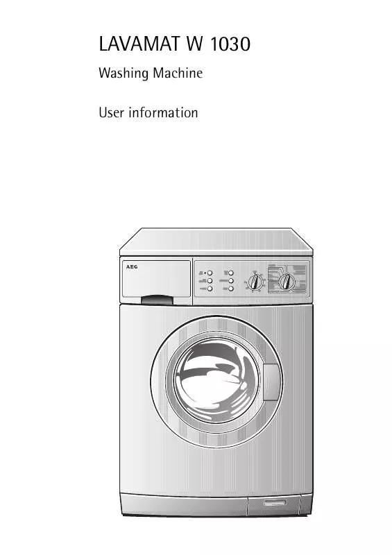 Mode d'emploi AEG-ELECTROLUX LAVW1030