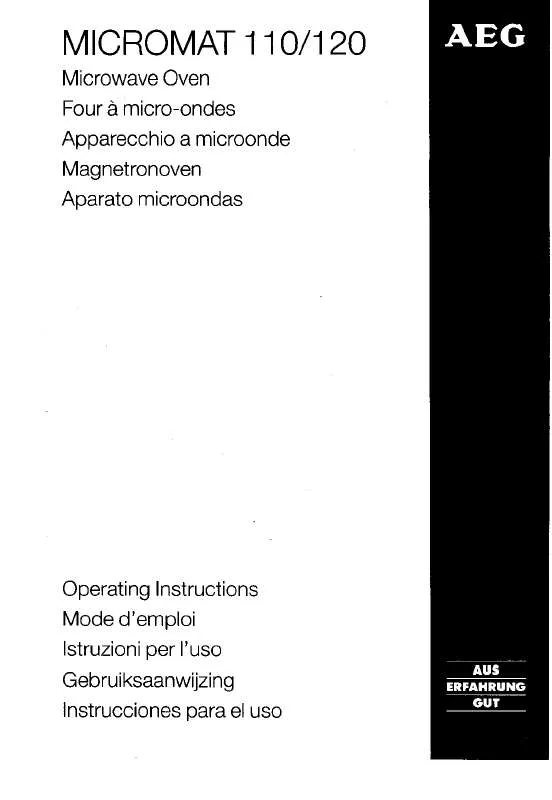 Mode d'emploi AEG-ELECTROLUX MC 110-D/EURO