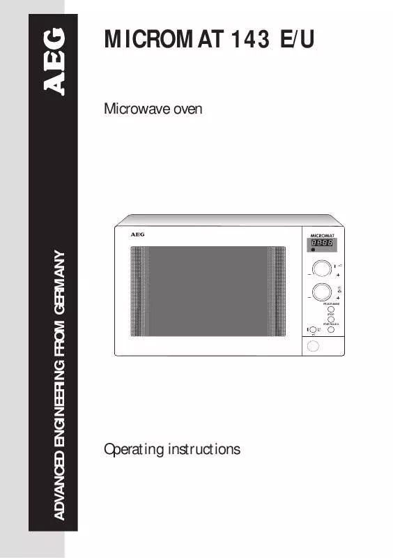 Mode d'emploi AEG-ELECTROLUX MC143E/U-B