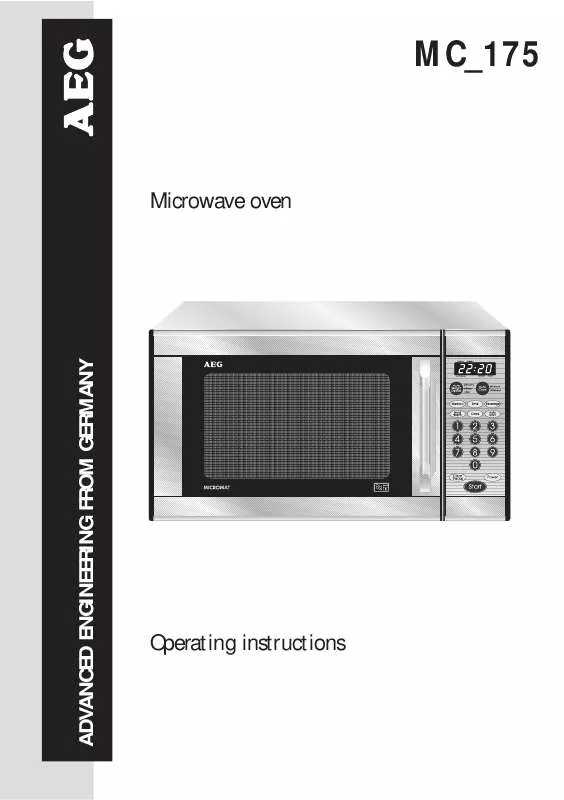 Mode d'emploi AEG-ELECTROLUX MC175