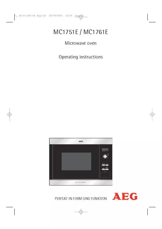 Mode d'emploi AEG-ELECTROLUX MC1761EA