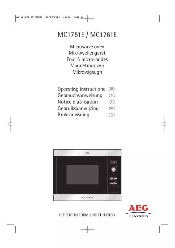 Mode d'emploi AEG-ELECTROLUX MC1761EM