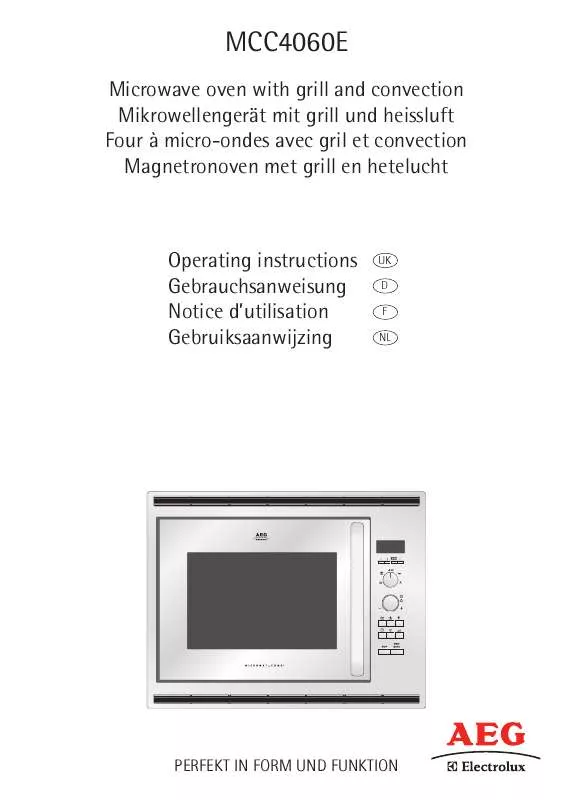 Mode d'emploi AEG-ELECTROLUX MCC4060E-W