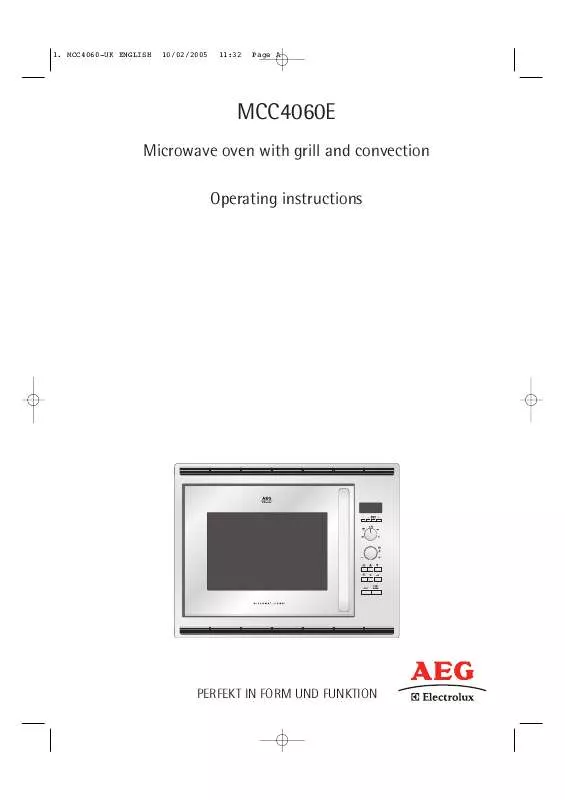 Mode d'emploi AEG-ELECTROLUX MCC4060EB