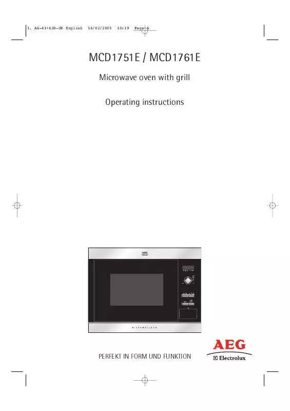 Mode d'emploi AEG-ELECTROLUX MCD1751E-D