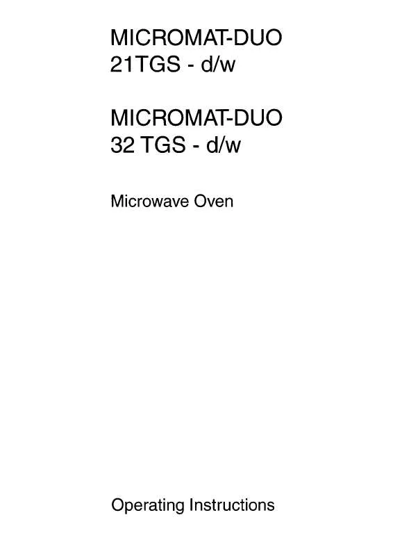 Mode d'emploi AEG-ELECTROLUX MCDUO21TGS-D/GB