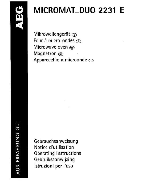 Mode d'emploi AEG-ELECTROLUX MCDUO2231E-B